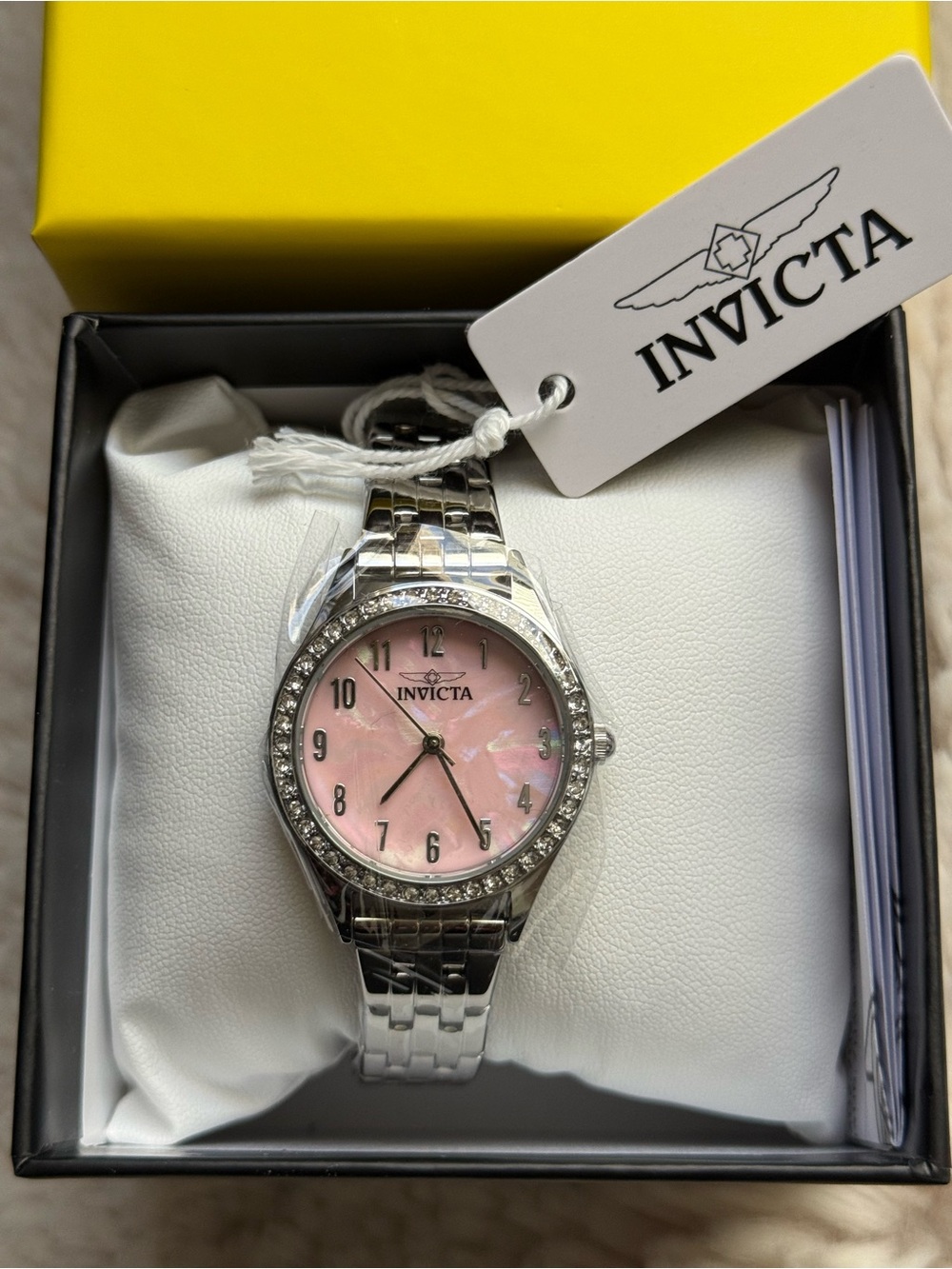 Invicta NIB Silver Watch with Pink Dial Womens
